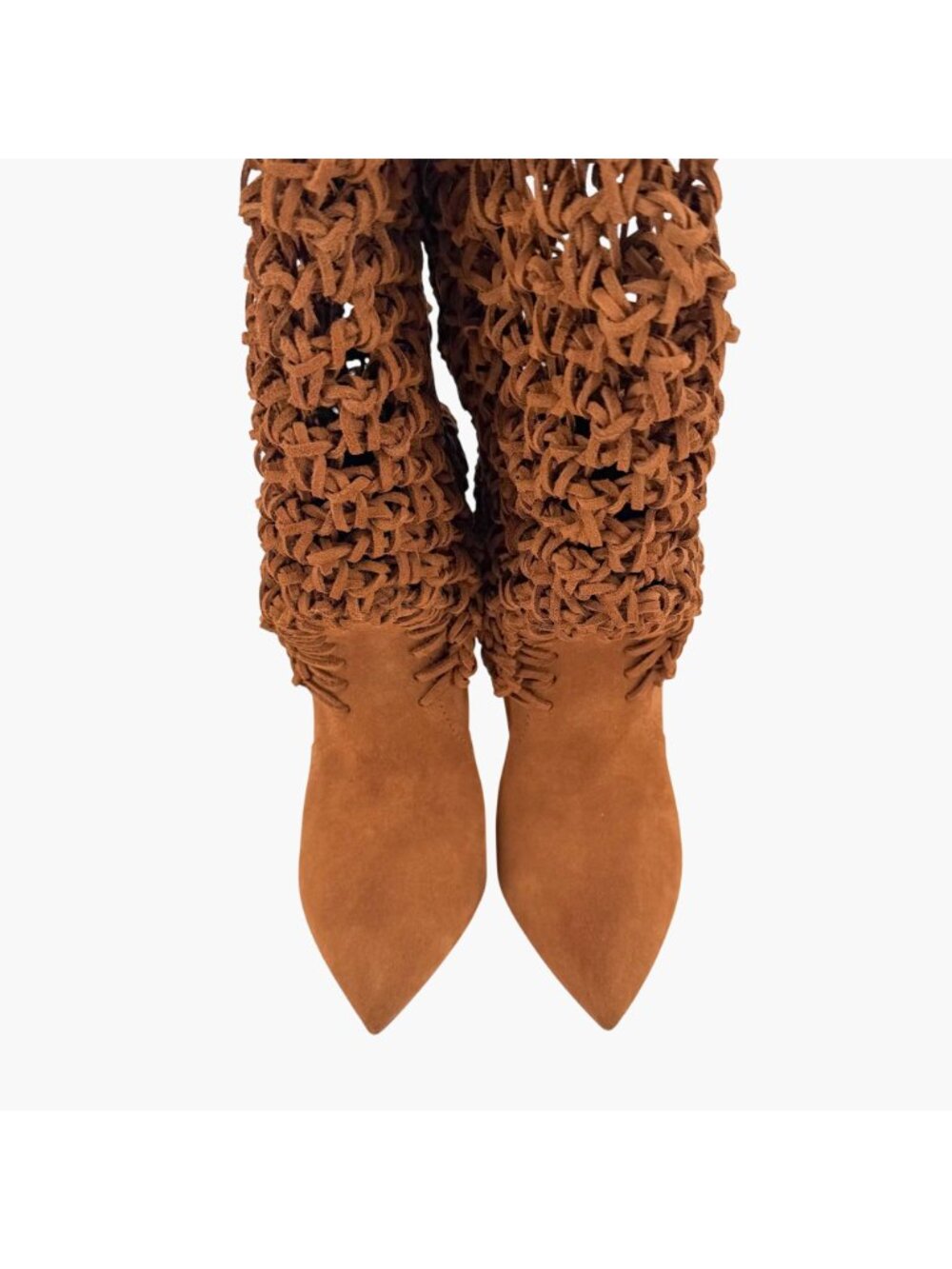 Saint Laurent Niki Twine Soho Slouchy Knee Boot Brown Suede Western Size 38 US 8 - Picture 10 of 14